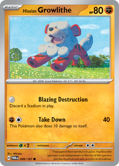 Hisuian Growlithe - Twilight Masquerade - #99 - Pokemon TCG card