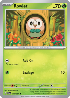 Rowlet #3 Rowlet - Shrouded Fable - #3 - Pokemon TCG card