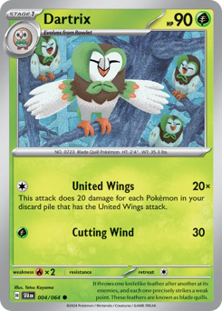 Dartrix #4 Dartrix - Shrouded Fable - #4 - Pokemon TCG card