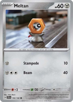 Meltan #102 Meltan - Stellar Crown - #102 - Pokemon TCG card