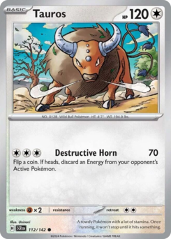 Tauros - Stellar Crown - #112 - Pokemon TCG card