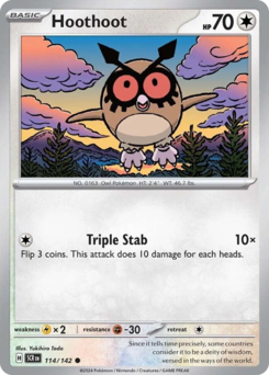 Hoothoot - Stellar Crown - #114 - Pokemon TCG card
