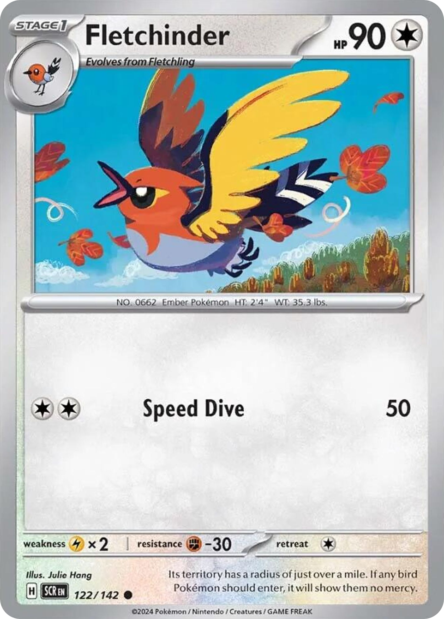 Fletchinder - Stellar Crown - #122 - Pokemon TCG card