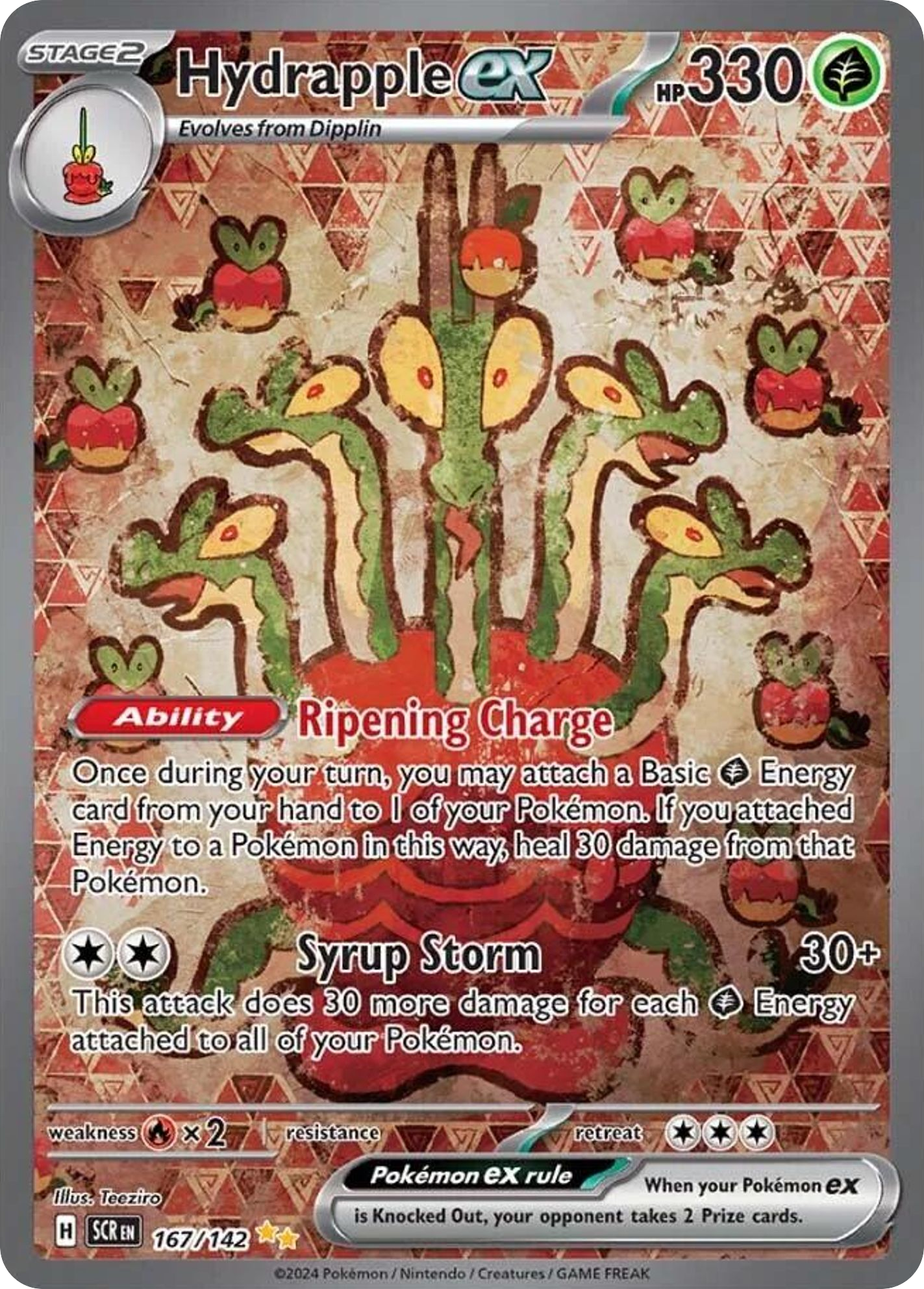Hydrapple ex - Stellar Crown - #167 - Pokemon TCG card