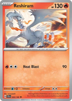 Reshiram - Stellar Crown - #22 - Pokemon TCG card