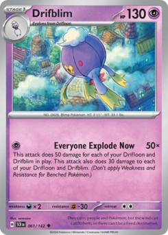 Drifblim #61 Drifblim - Stellar Crown - #61 - Pokemon TCG card