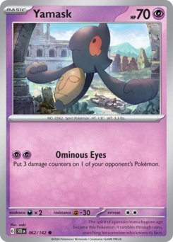 Yamask - Stellar Crown - #62 - Pokemon TCG card