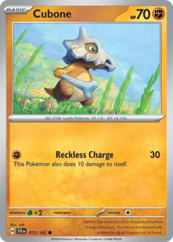 Cubone - Stellar Crown - #72 - Pokemon TCG card