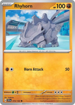 Rhyhorn #74 Rhyhorn - Stellar Crown - #74 - Pokemon TCG card