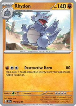 Rhydon #75 Rhydon - Stellar Crown - #75 - Pokemon TCG card