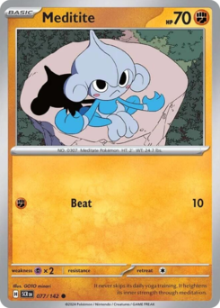 Meditite - Stellar Crown - #77 - Pokemon TCG card