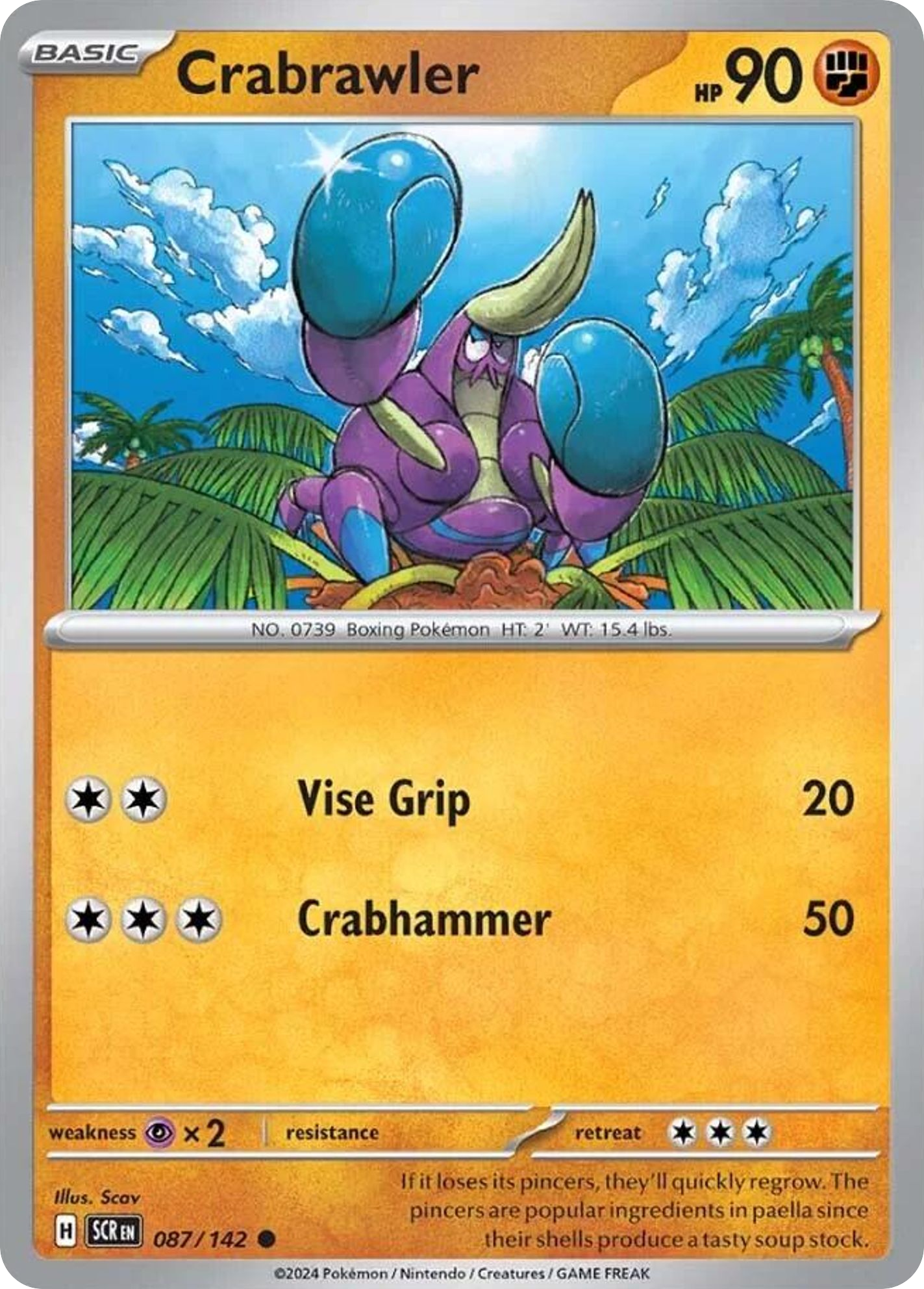 Crabrawler - Stellar Crown - #87 - Pokemon TCG card