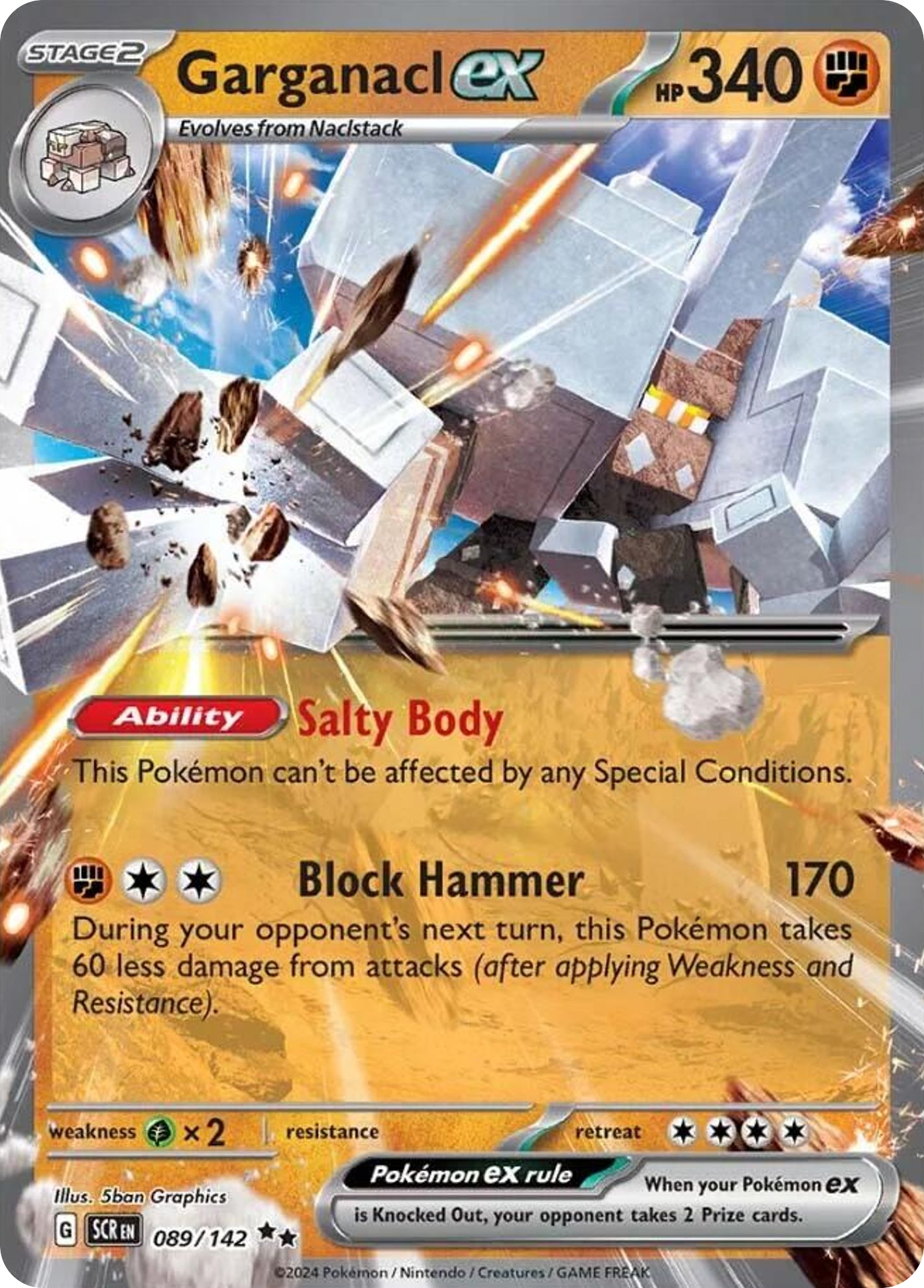 Garganacl ex - Stellar Crown - #89 - Pokemon TCG card