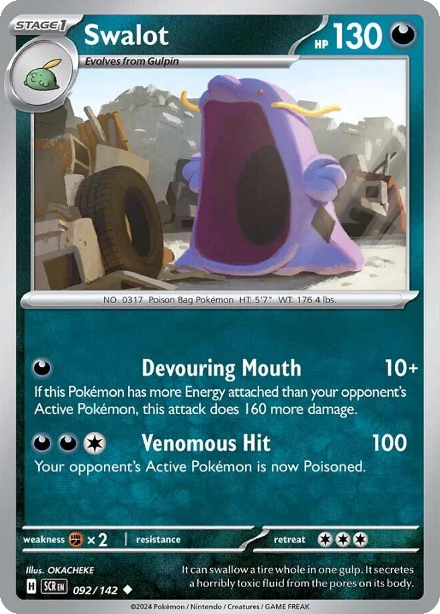 Swalot - Stellar Crown - #92 - Pokemon TCG card