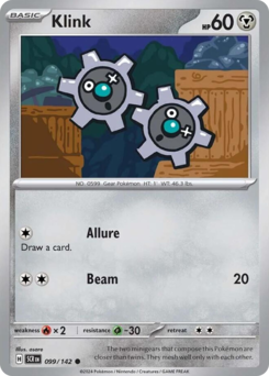 Klink #99 Klink - Stellar Crown - #99 - Pokemon TCG card