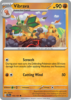 Vibrava #105 Vibrava - Surging Sparks - #105 - Pokemon TCG card