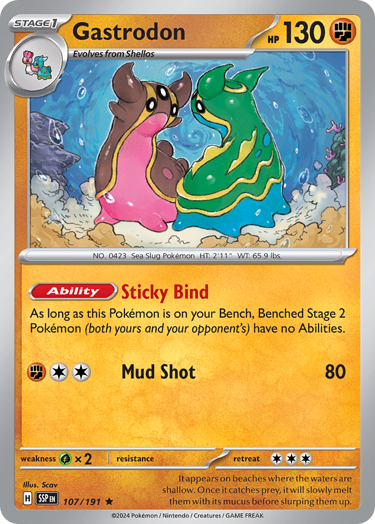 Gastrodon - Surging Sparks - #107 - Pokemon TCG card