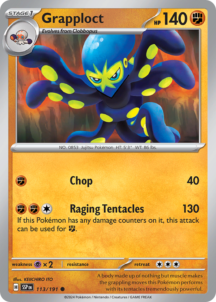 Grapploct - Surging Sparks - #113 - Pokemon TCG card