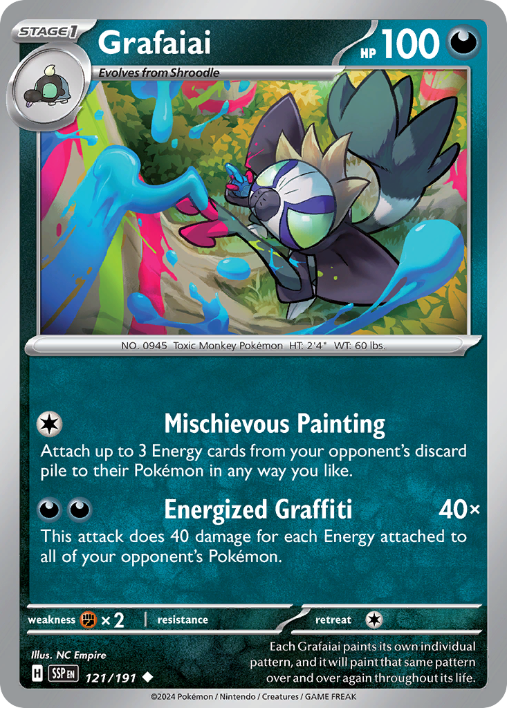 Grafaiai - Surging Sparks - #121 - Pokemon TCG card