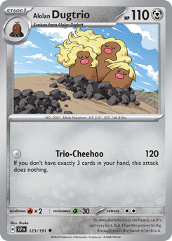 Alolan Dugtrio #123 Alolan Dugtrio - Surging Sparks - #123 - Pokemon TCG card