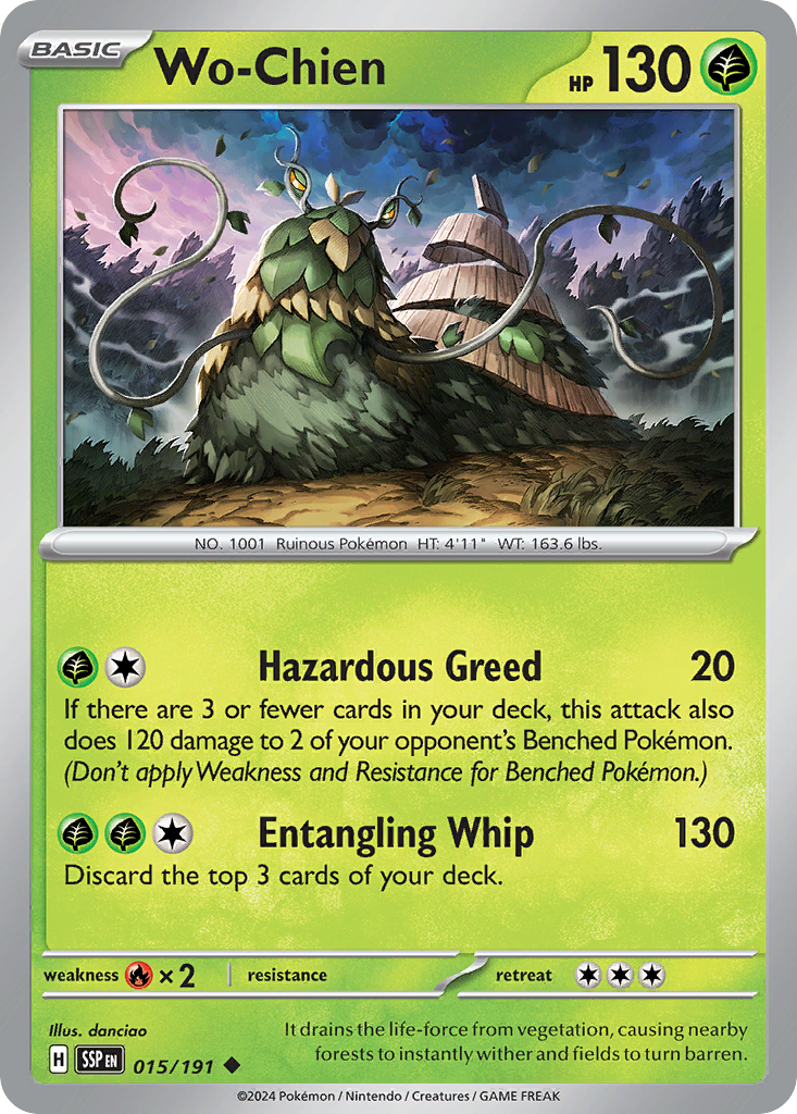 Wo-Chien - Surging Sparks - #15 - Pokemon TCG card
