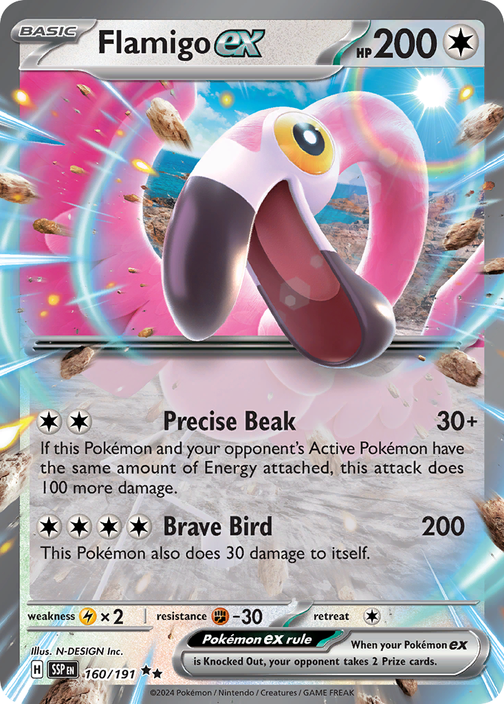Flamigo ex - Surging Sparks - #160 - Pokemon TCG card