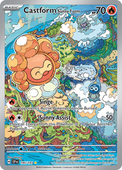 Castform Sunny Form - Surging Sparks - #195 - Pokemon TCG card