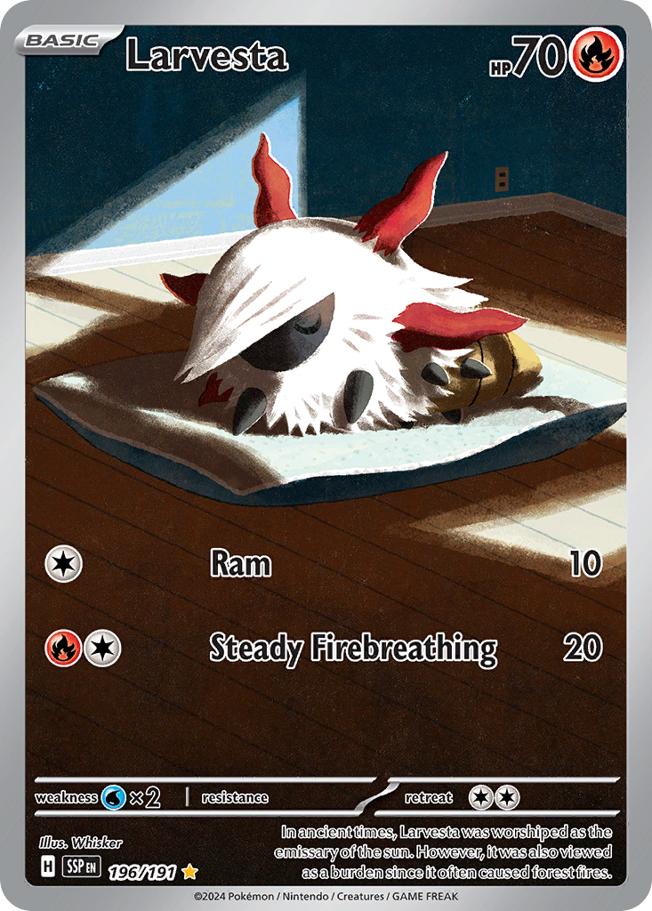 Larvesta - Surging Sparks - #196 - Pokemon TCG card
