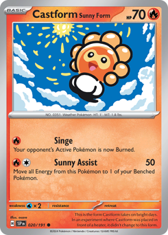 Castform Sunny Form - Surging Sparks - #20 - Pokemon TCG card
