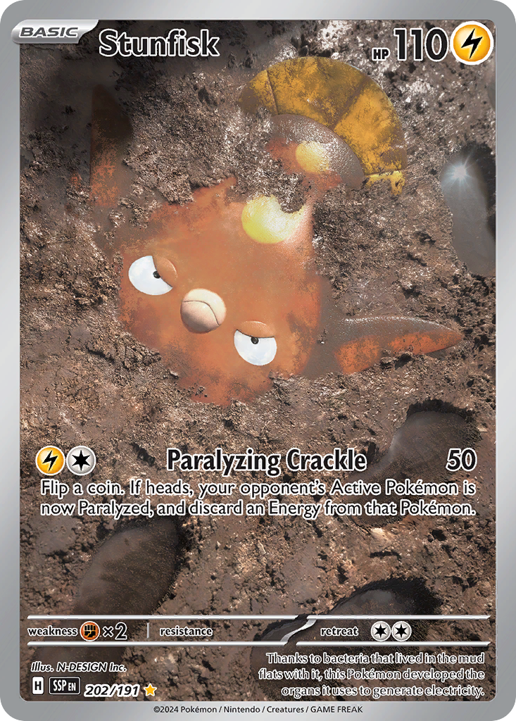 Stunfisk - Surging Sparks - #202 - Pokemon TCG card