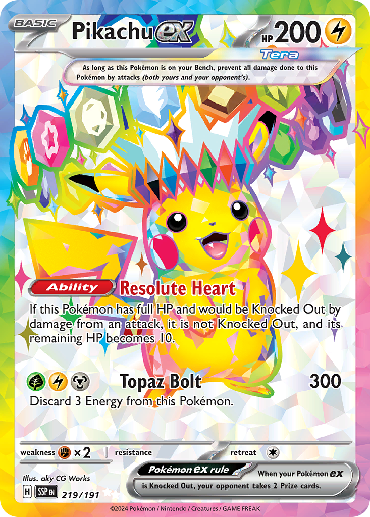 Pikachu ex - Surging Sparks - #219 - Pokemon TCG card