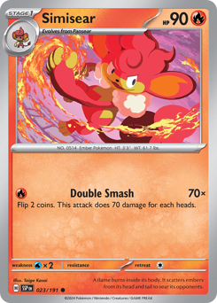 Simisear #23 Simisear - Surging Sparks - #23 - Pokemon TCG card