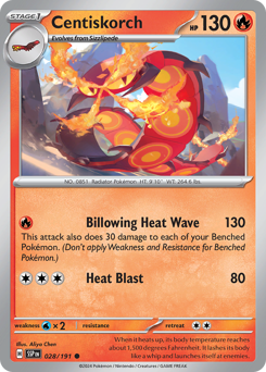 Centiskorch #28 Centiskorch - Surging Sparks - #28 - Pokemon TCG card
