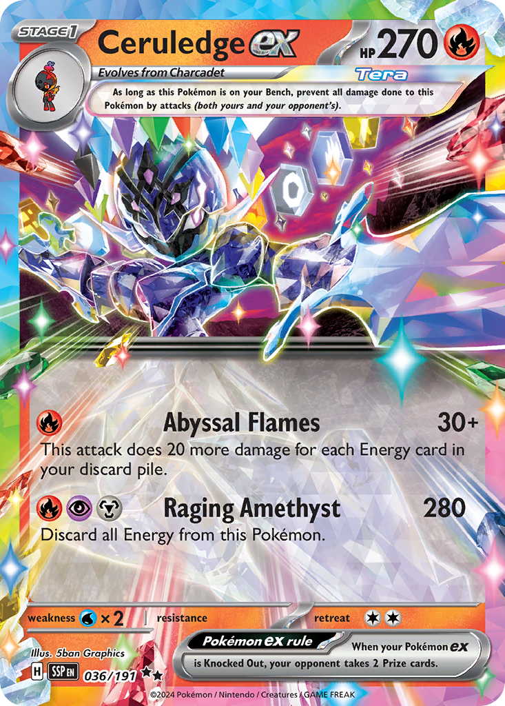 Ceruledge ex - Surging Sparks - #36 - Pokemon TCG card