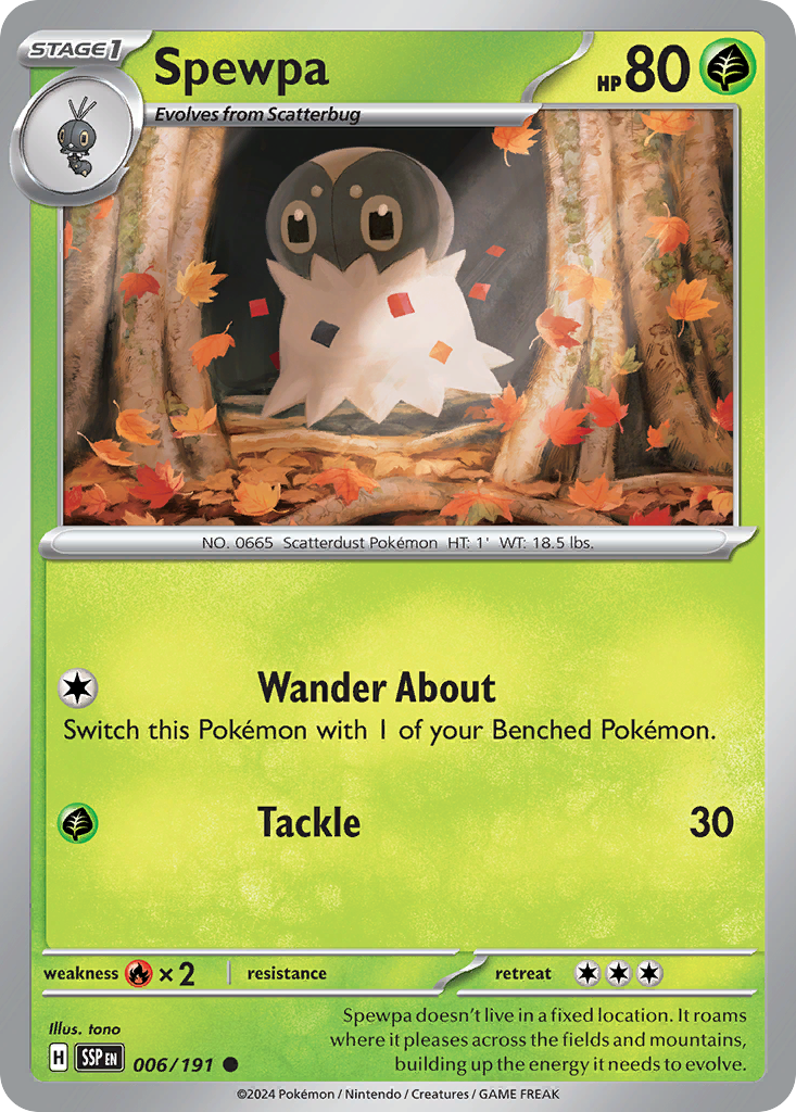 Spewpa - Surging Sparks - #6 - Pokemon TCG card
