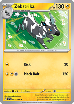 Zebstrika #63 Zebstrika - Surging Sparks - #63 - Pokemon TCG card