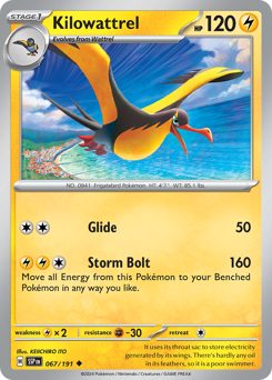Kilowattrel #67 Kilowattrel - Surging Sparks - #67 - Pokemon TCG card