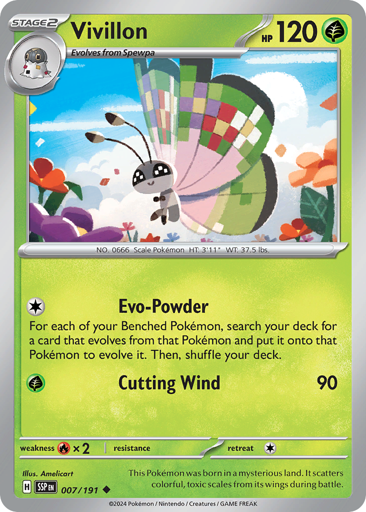 Vivillon - Surging Sparks - #7 - Pokemon TCG card
