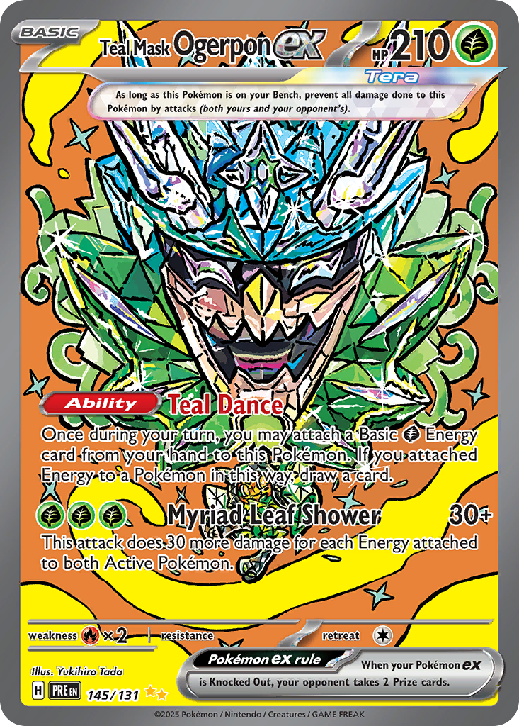 Teal Mask Ogerpon ex - Prismatic Evolutions - #145 - Pokemon TCG card