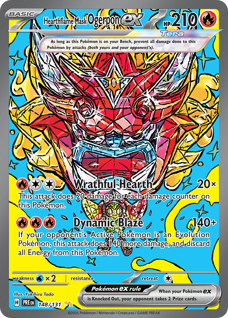 Hearthflame Mask Ogerpon ex - Prismatic Evolutions - #148 - Pokemon TCG card