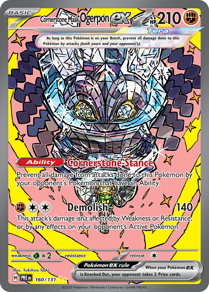 Cornerstone Mask Ogerpon ex - Prismatic Evolutions - #160 - Pokemon TCG card
