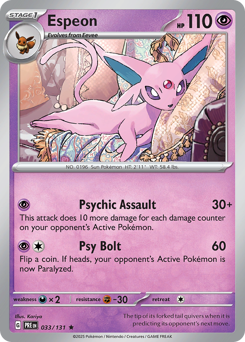 Espeon #33 Espeon - Prismatic Evolutions - #33 - Pokemon TCG card