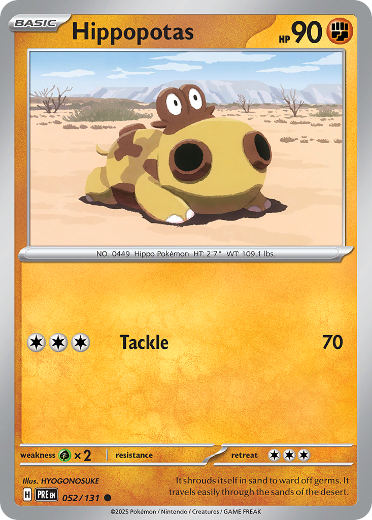 Hippopotas - Prismatic Evolutions - #52 - Pokemon TCG card