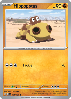 Hippopotas - Prismatic Evolutions - #52 - Pokemon TCG card