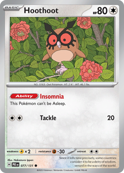 Hoothoot - Prismatic Evolutions - #77 - Pokemon TCG card