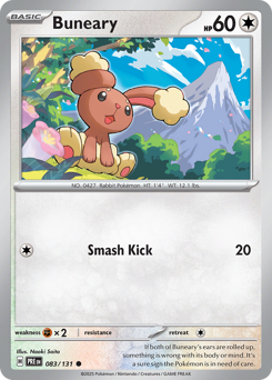 Buneary #83 Buneary - Prismatic Evolutions - #83 - Pokemon TCG card