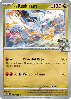 N's Reshiram #116 N's Reshiram - Journey Together - #116 - Pokemon TCG card