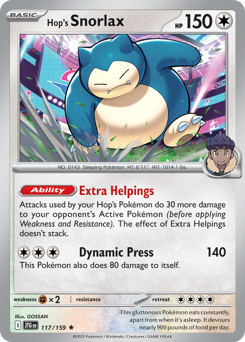 Hop's Snorlax - Journey Together - #117 - Pokemon TCG card