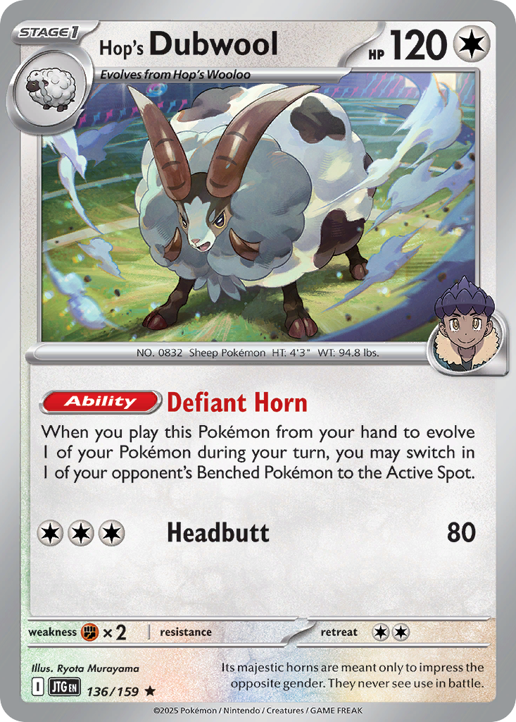 Hop's Dubwool - Journey Together - #136 - Pokemon TCG card