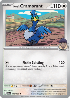 Hop's Cramorant - Journey Together - #138 - Pokemon TCG card